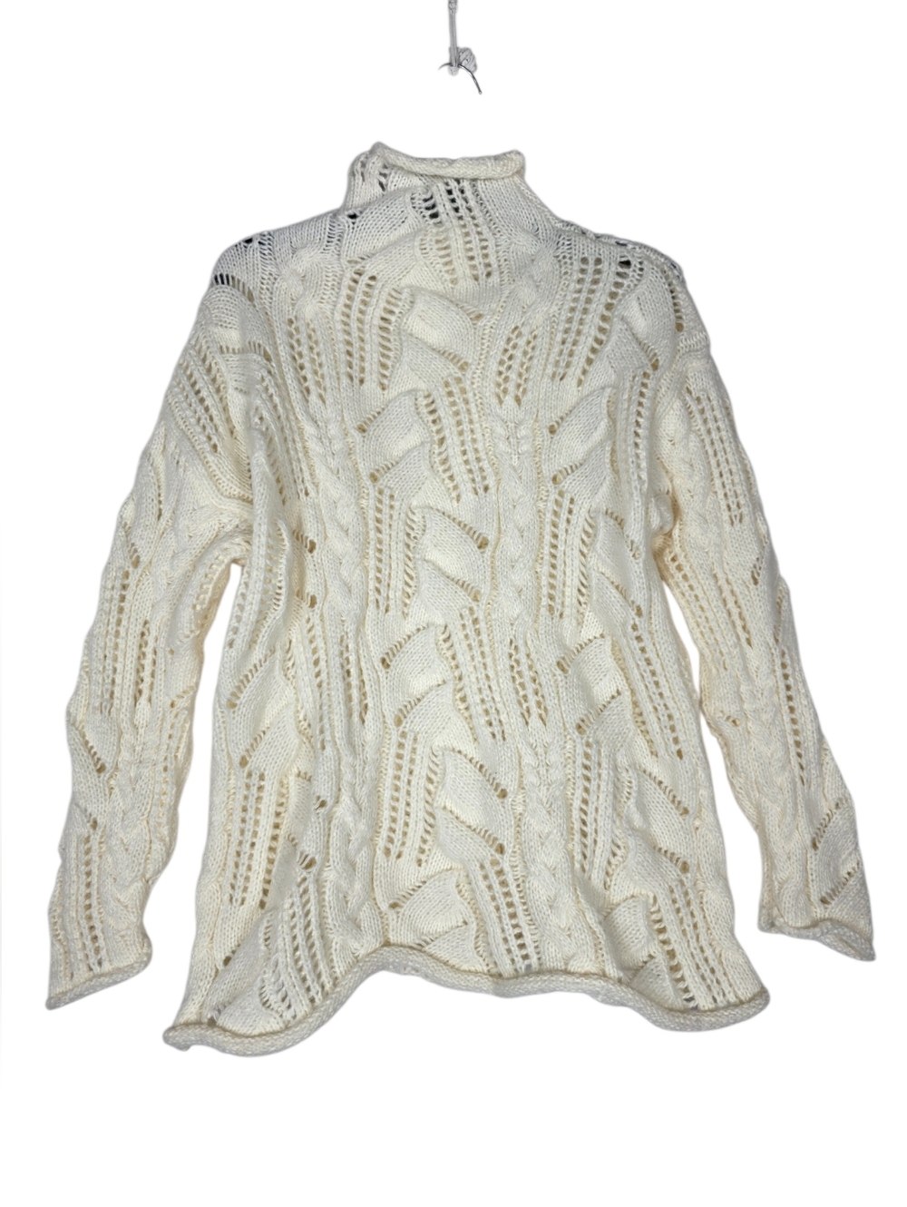 Cream Cashmere  Cable Knit mockneck/Turtleneck Sweater - Unbranded